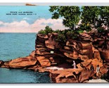 Pointe Aus Barques Port Huron Michigan MI UNP Linen Postcard Z2 - $2.92