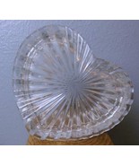 Vintage Clear Crystal Glass Heart Shape Box 4 x 5 x 2&quot; - £11.67 GBP