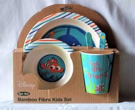 New Disney Pixar Finding Nemo 5pc Bamboo Kids Dinnerware Dish Set Bruce Shark - £25.33 GBP