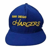 San Diego Chargers Hat Script Snapback Cap NFL USA Made Vtg AJD - £77.93 GBP