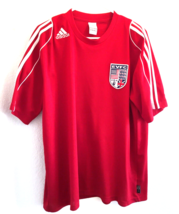 Adidas Red Football Soccer Jersey XL EVFC Patch Climalite Striped Sleeve - £30.48 GBP