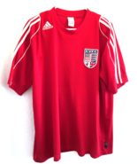 Adidas Red Football Soccer Jersey XL EVFC Patch Climalite Striped Sleeve - £30.40 GBP