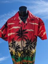 Hawaiian Fuscia Shirt Men’s Tropical Button-Up Casual Aloha Beachwear ~N... - $46.48 CAD