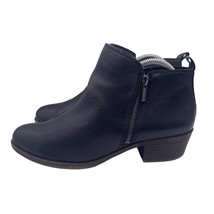 Lucky Brand Basel Leather Booties Black Heel Zipper Womens 8.5 - £31.13 GBP