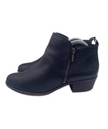Lucky Brand Basel Leather Booties Black Heel Zipper Womens 8.5 - £31.14 GBP