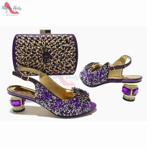 2022 Autumn New Design Italian Women Shoes Matching Bag Set Decorate with Rhines - £101.96 GBP