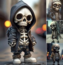 Halloween Cool Skeleton Figurines Halloween Skeleton Doll Resin Ornament Home De - £9.14 GBP