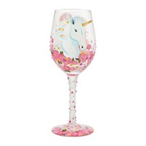 Unicorn 6008453 Don't Give Up Your Daydreams 15oz Handpainted Wine Glass Lolita  - $27.23
