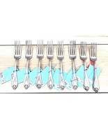 antique 1847 ROGERS SILVERPLATE flatware OLD COLONY 8 DINNER FORKS 7.5&quot; - $704.88 MXN