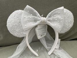 Disney Parks And They Lived Happily Ever After Wedding Minnie Mouse Headband NEW image 2