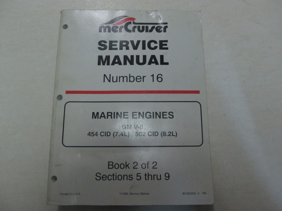 Mercruiser 16 GM V-8 454 Cid 502 Book 2 Of 2 Manual Repair Service OEM W... - $30.17