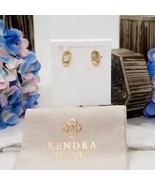 Kendra Scott Ellie White Abalone Gold Statement Stud Earrings NWT - £46.98 GBP