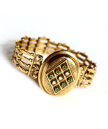 Antique 14k Gold Diamond Emerald Victorian Bracelet 46.1g Articulated So... - £3,037.76 GBP