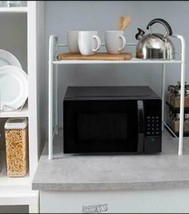 Neu Home Countertop Microwave Stand Kitchen Space Saving Side Hooks for Storage - £22.40 GBP