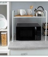 Neu Home Countertop Microwave Stand Kitchen Space Saving Side Hooks for ... - £22.40 GBP