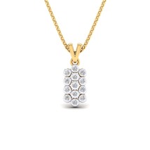 SwaraEcom 14K Yellow Gold Plated Round Cubic Zirconia Fashion Jewelry Cluster Pe - £39.22 GBP