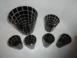 Faberge Metropolitan Black Crystal Buckets with 8 tall 6&quot; glasses - £2,394.07 GBP