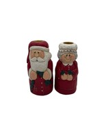 Eddie Walker Mr Mrs Santa candleholders  figurine Midwest of Cannon Falls - $54.44