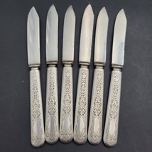 Vtg Set Five 1847 Rogers Bros Warranted Leaf Pattern Handle Fruit / Cheese Knife - £18.66 GBP