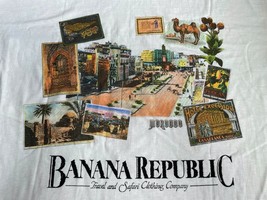 Vintage 90s / New Banana Republic Logo Morocco T-SHIRT Size Medium Made Usa - £202.96 GBP