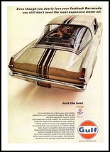 1966 Gulf Single-G Motor Oil Plymouth Barracuda Fastback Vintage Print Ad Photo - £8.20 GBP