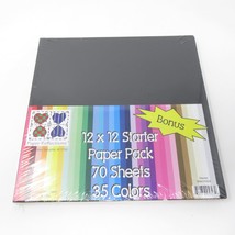 NEW SEALED 12&quot;x12&quot; 70 Sheets Scrapbook Paper 35 Colors Paper Reflections - £7.68 GBP