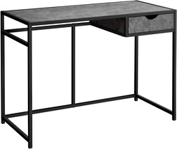 Monarch Specialties Laptop Table/Writing Metal Frame-1 Storage, Grey - £85.32 GBP