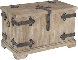 Wooden Chest Storage Trunk Box Standard Small Victorian Antique Wood Vin... - £80.28 GBP