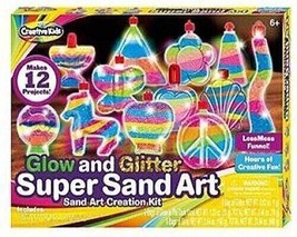 Creative Kids Glow in the Dark Super Glitter Sand Art Kit Elementary 12 Crafts - £18.83 GBP