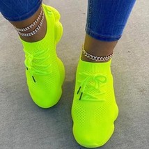 Autumn Sneakers Women&#39;s Mesh Flats Shoe Fluorescent Yellow 41 - £23.88 GBP