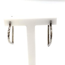 Vintage Signed Sterling Thailand Modernist Etched Heart Hoop Stud Earrings - £28.12 GBP