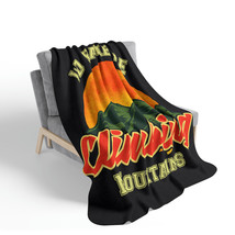 Cozy Plush Fleece Sherpa Blanket &quot;I&#39;d Rather Be Climbing Mountains&quot; - £41.32 GBP+
