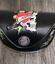 Ed Hardy Vintage Tattoo Eyewear Sunglass Case Black Skull Roses &amp; Cloth Summer  - $17.72