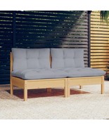 2-Seater Patio Sofa with Gray Cushions Solid Pinewood - $6,360.13 MXN