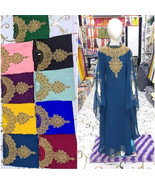 New Kids Stylish Kaftan Navy Blue Wedding Georgette Long Dress Party Mor... - $1,353.18 MXN