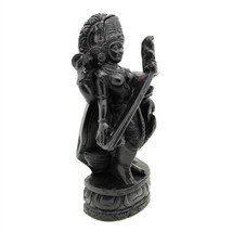 SARASWATI STATUE Hindu 5.5&quot; Hindu Goddess of Knowledge and Arts Dark Res... - $286.46 MXN