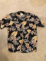 Vintage MOANA SHIRT CO. Hawaiian Shirt L Moonlight Ukulele Coconut Butto... - $23.57