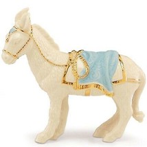 Lenox First Blessing Nativity Donkey Figurine Standing Ivory Blue Blanket NEW - £334.51 GBP