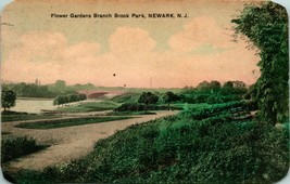 Vtg Postcard 1909 Newark NJ New Jersey Flower Gardens Branch Brook Park Q15 - £7.20 GBP