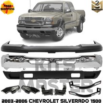 Front Bumper Chrome Kit With Brackets Set For 2003-2006 Chevrolet Silverado 1500 - £443.08 GBP