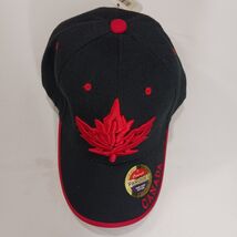 Parquet CANADA Maple Leaf Men's Back Strap Black Cotton Blend Baseball C... - $20.78