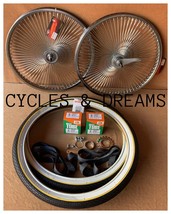 20&quot; FRONT &amp; COASTER WHEEL 144 SPOKE, 20 X 1.75 BRICK WHITE WALL W/ YELLO... - $256.92