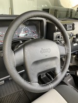 Perforated Leather Steering Wheel Cover For Land Rover Range Rover Sport Black - £37.38 GBP