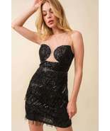 Fringe Sequin Bra Top Bodycon Party Dress - $68.00