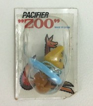 Vintage Pacifier Zoo Binky Brown Latex Nipple Blue Mouse Made Spain 1950s A14 - £34.22 GBP