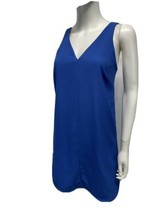 Banana Republic Casual Blue Shift Dress Lined Stretch Sleeveless V Neck SZ 2 - £18.85 GBP