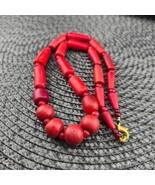 BEAUTIFUL OLD AFRICAN Red GLASS ANTIQUE BEADS Necklace and 6mm whitehear... - $1,486.33 MXN