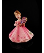 Vintage September birthday Figurine - Josef Original - pink flowers -  b... - £31.42 GBP