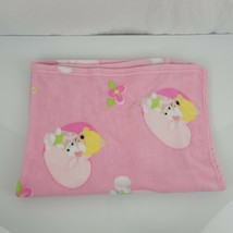 Precious Moments Pink Baby Girl Blanket Heart Bunny Fleece Plush 30x40&quot; - $59.39