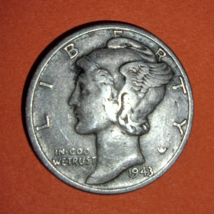 1943 W Mercury Dime ** 90% SILVER - $4.77